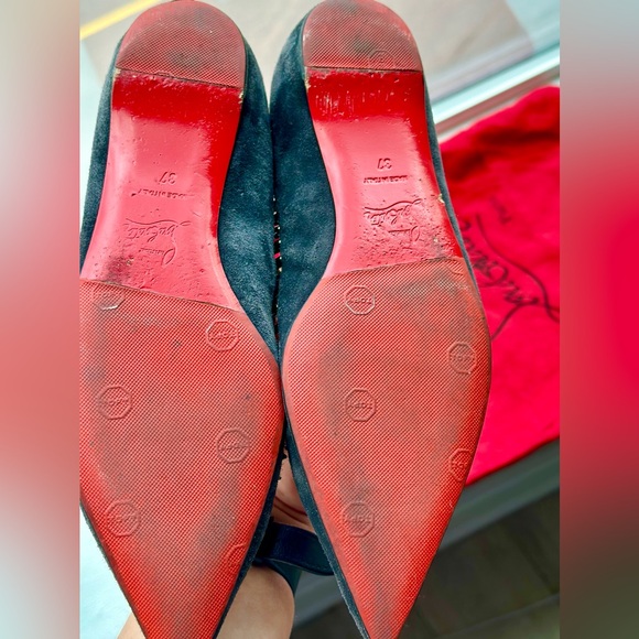 Christian Louboutin Grey Suede Anjalina Ballet Flats - Picture 8 of 11